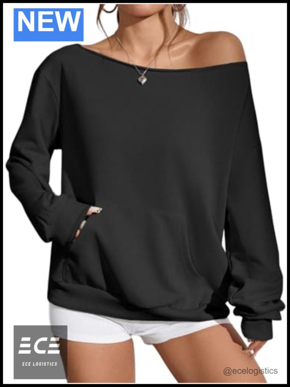 Oversized Off Shoulder Sweatshirt Long Sleeve Pullover Top